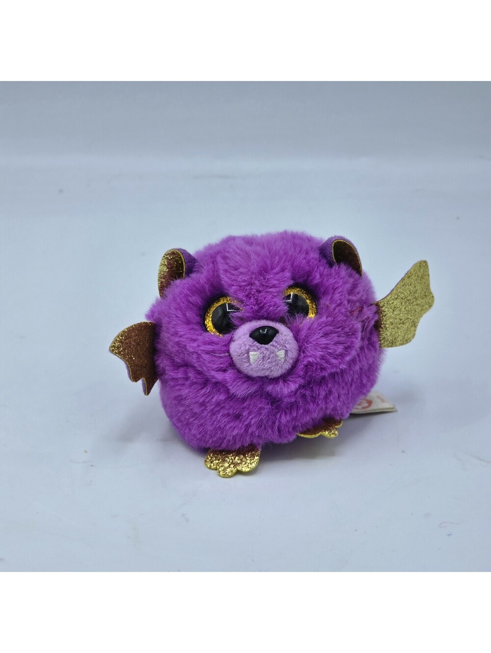 TY PUFFIES (Beanie Ball) HASTIE Purple Hallowen Bat Plush Puffies 3"